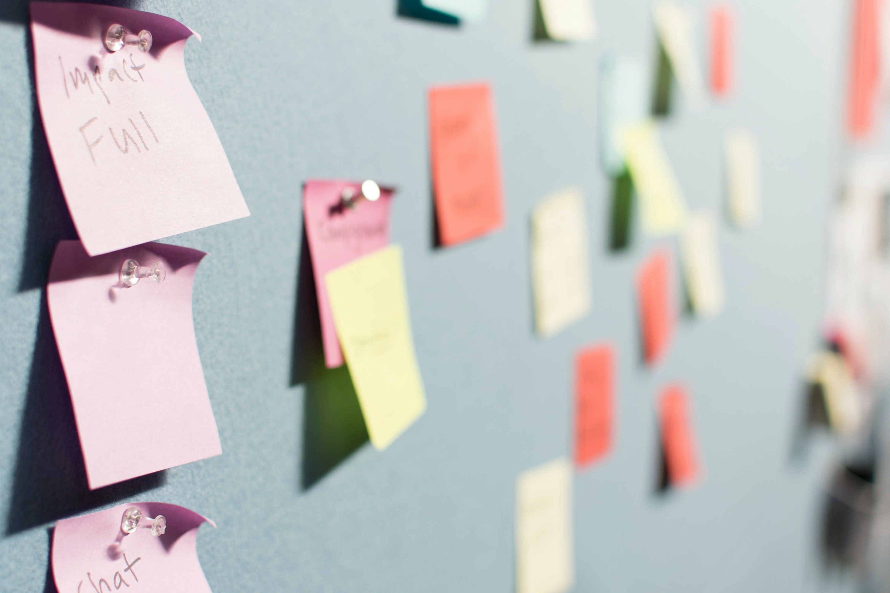 Sticky notes on a wall